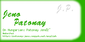 jeno patonay business card